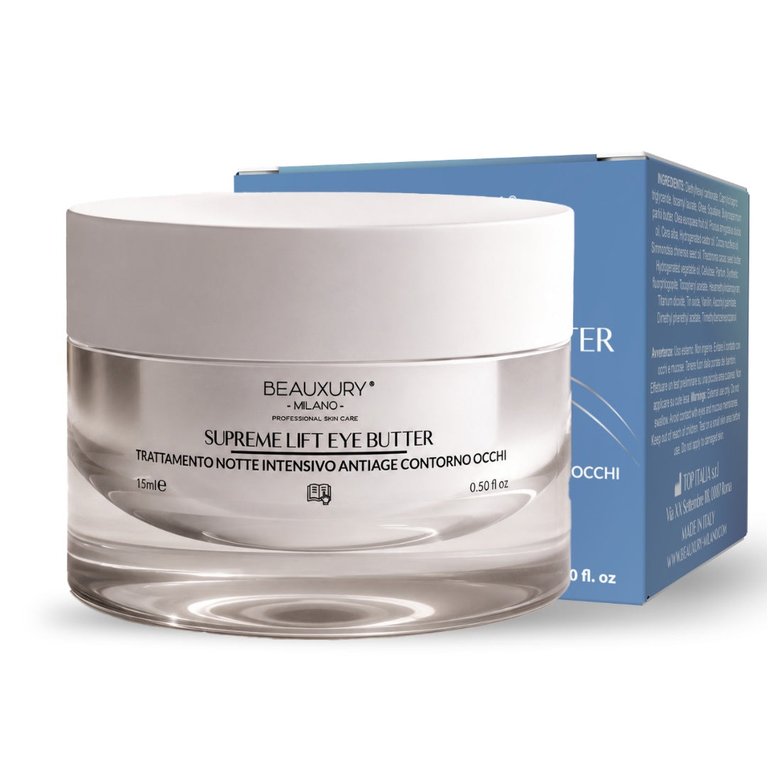 Burro Contorno Occhi Notte - Nutriente Glow Effect 15 ml con Burro di Ghee, Squalano e Karité