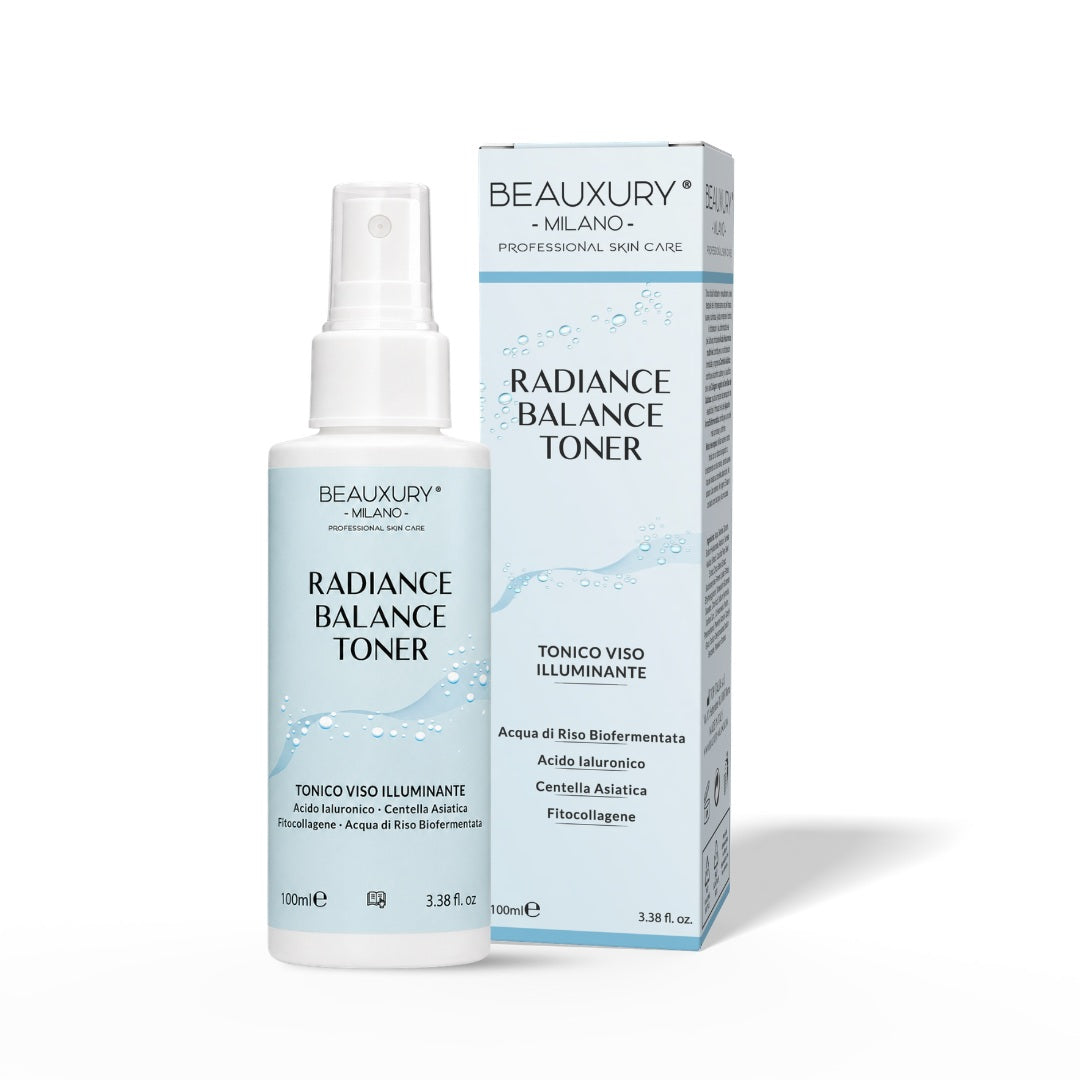 Tonico Viso Idratante Illuminante - Radiance Balance Toner 100 ml – con Acido Ialuronico, Betaina, Centella Asiatica e Fermenti