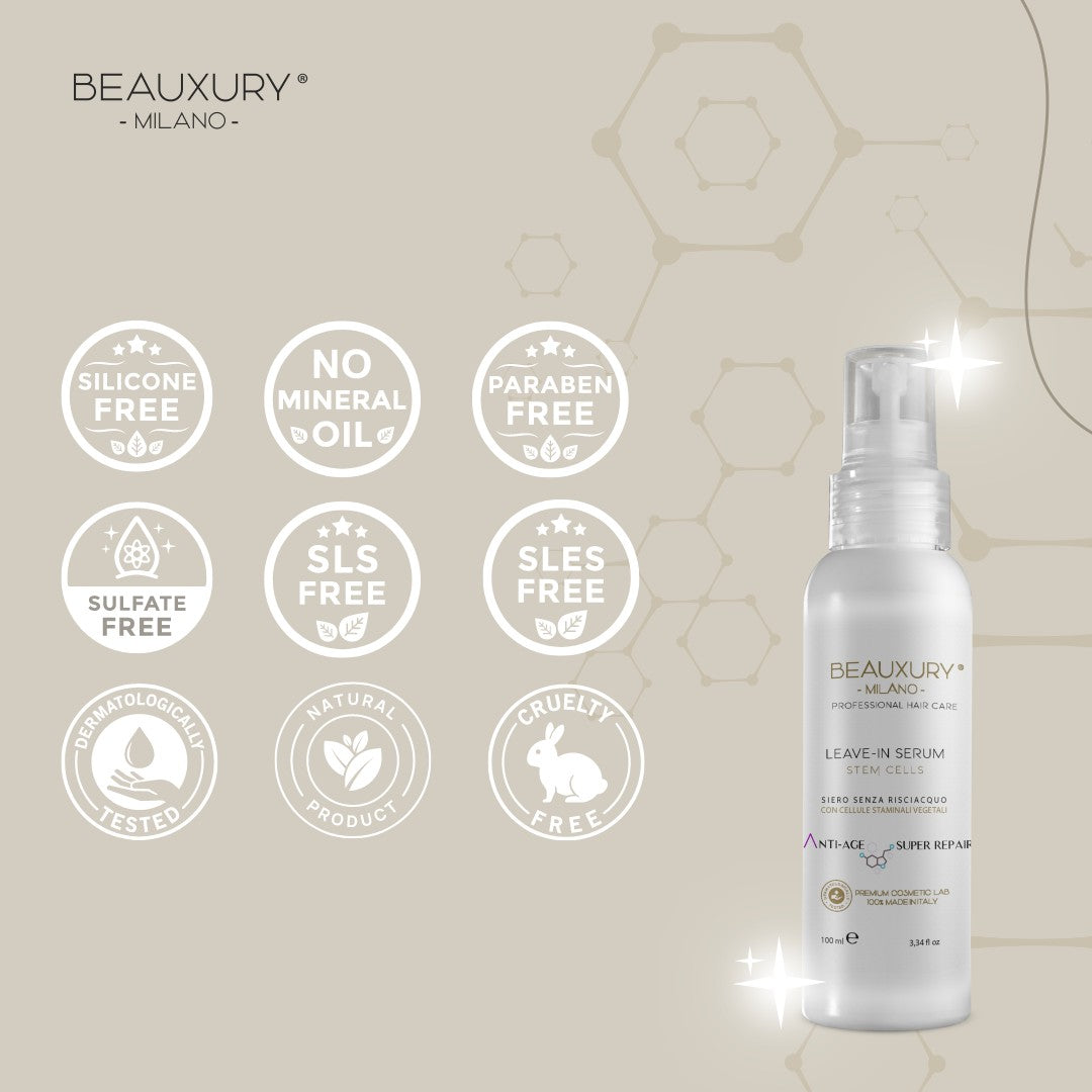 Leave In Serum per Capelli Lisci e Mossi con Cellule Staminali Vegetali e Bava di Lumaca