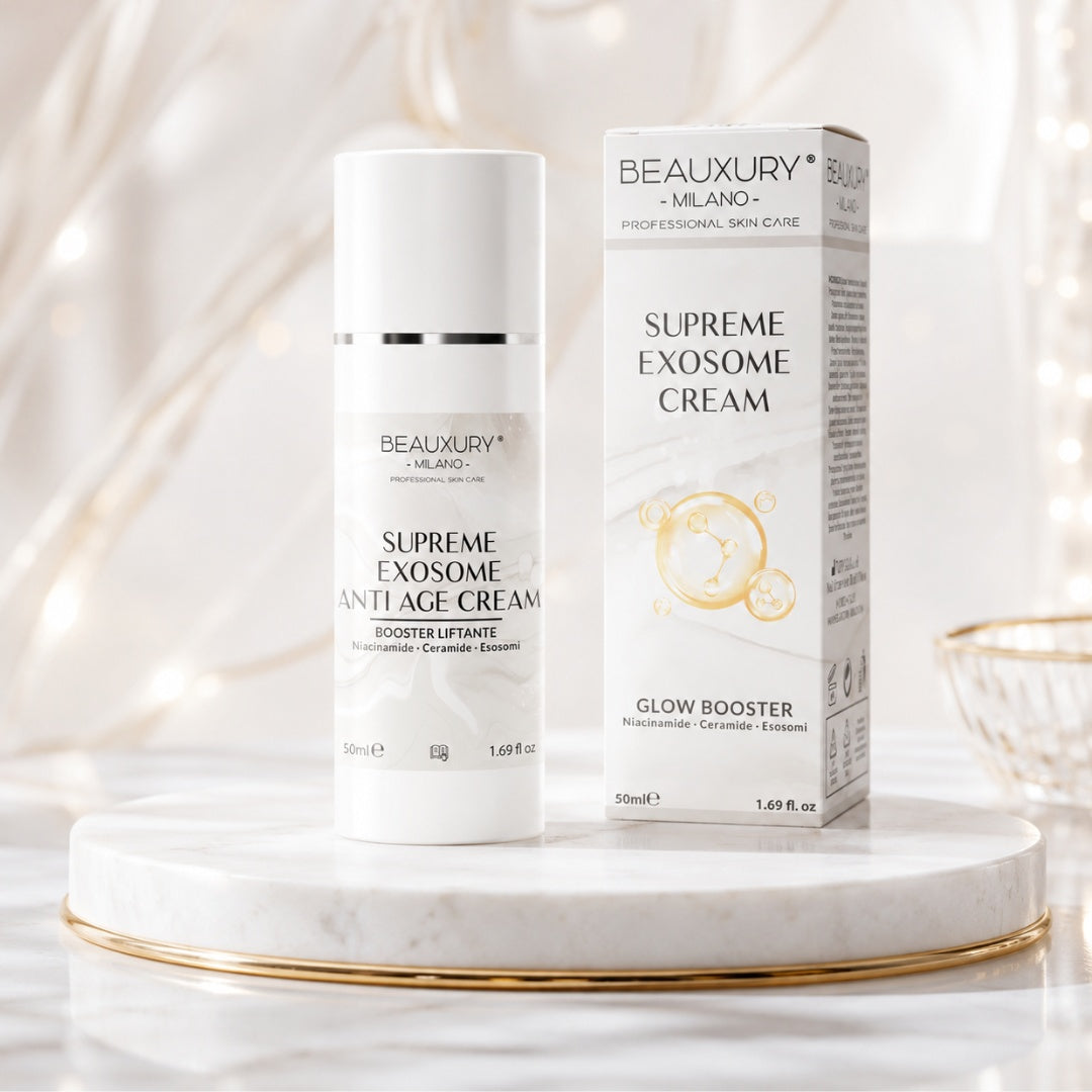 Crema Viso Antiage Booster Esosomi 50 ml – Niacinamide, Ceramidi, Acido Ialuronico e Centella per Pelle più Liscia, Compatta e Luminosa