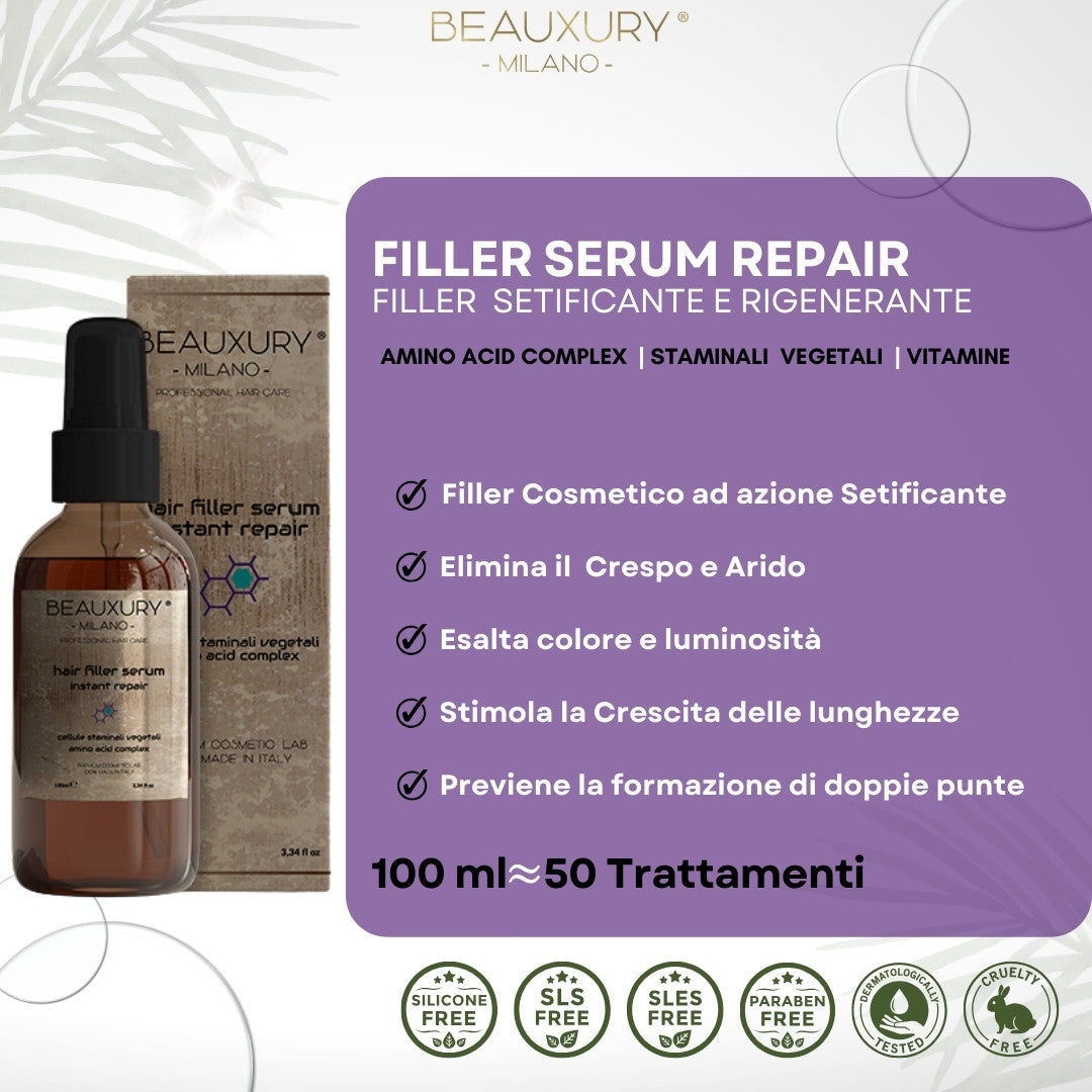 Trattamento Ricostruzione No Yellow con Filler Serum e Fiale Anticaduta Procapil 5% | Ricostruzione Intensiva | Bundle Kit Promozionale | Biotina | Pro Vitamin Complex
