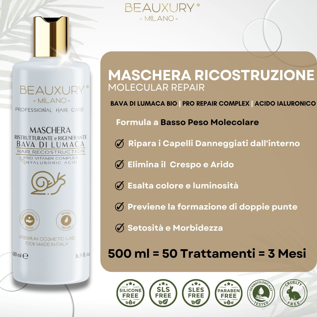 Kit Ricostruzione Capelli Danneggiati Lisci e Mossi | con Filler e Kit Anticaduta | Pro Vitamin Complex