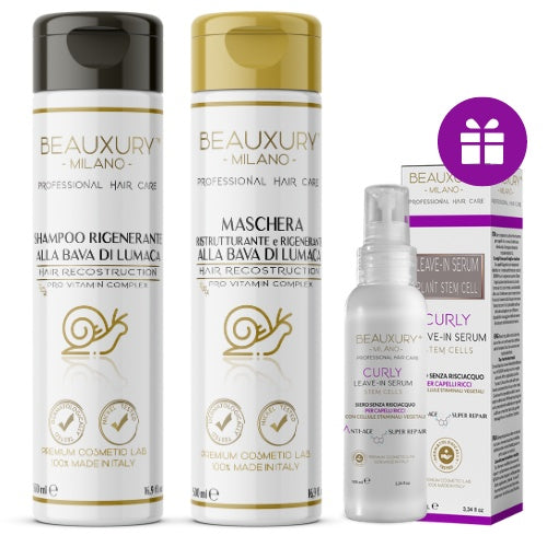 Kit Ricostruzione Ricci: Shampoo + Maschera + Curly Leave In  | ProVitaminComplex Bundle