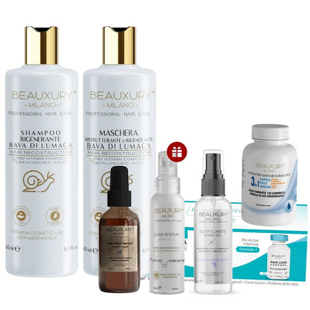 Kit Ricostruzione Capelli Danneggiati Lisci e Mossi | con Filler e Kit Anticaduta | Pro Vitamin Complex