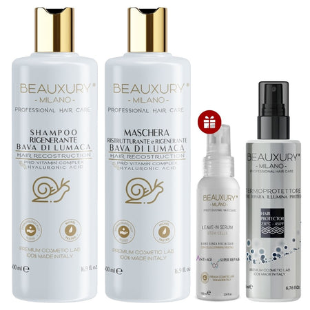 Kit Ricostruzione con Termoprotettore 230° C per Capelli Danneggiati Lisci e Mossi | Pro Vitamin Complex Bundle