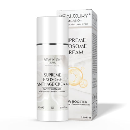 Crema Viso Antiage Booster Esosomi 50 ml – Niacinamide, Ceramidi, Acido Ialuronico e Centella per Pelle più Liscia, Compatta e Luminosa