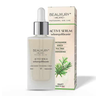 Siero Cute Sebonormalizzante 50 ml Beauxury Milano – Trattamento Leave-In per Cute Grassa con Niacinamide, Piroctone Olamine, Zinco e Tea Tree