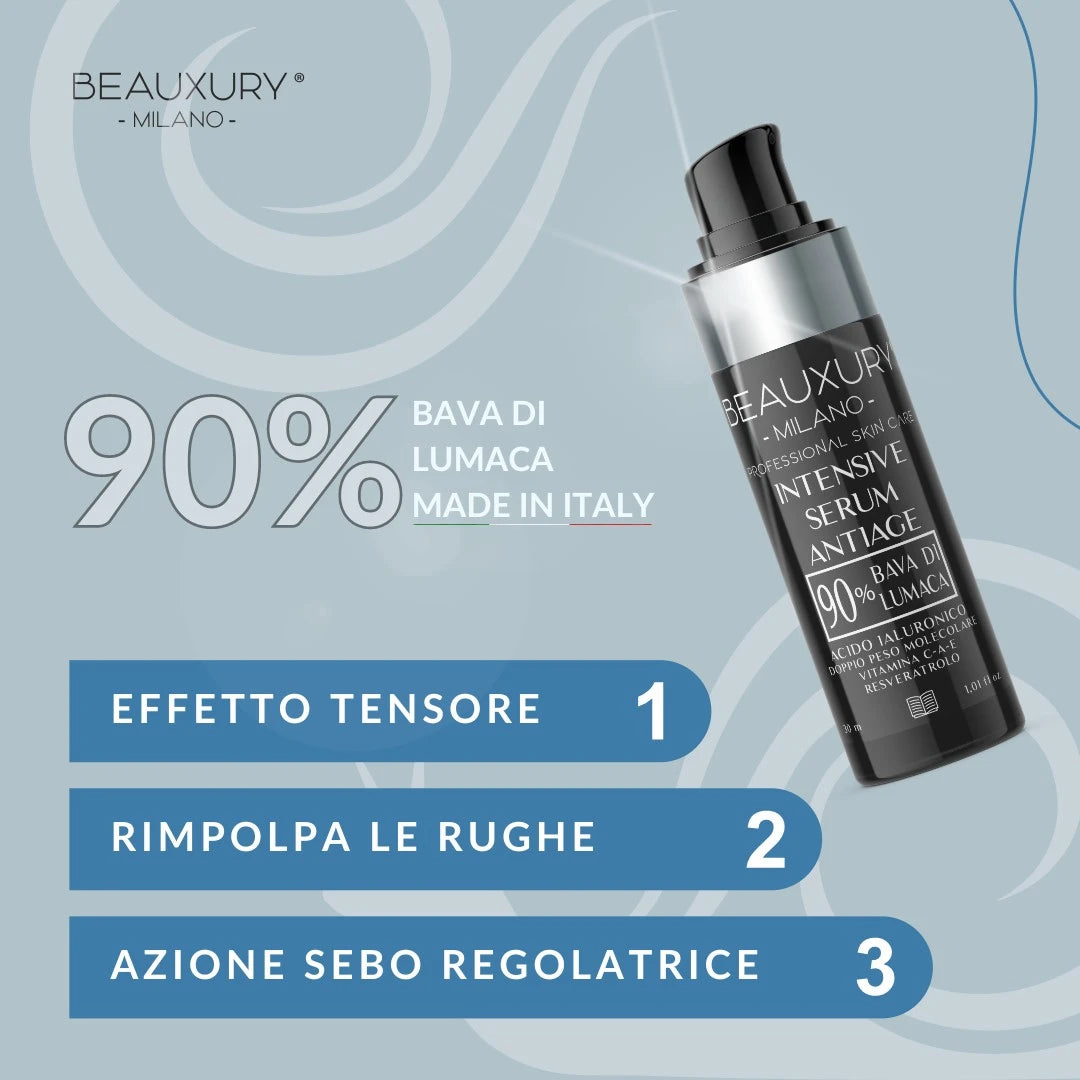 Siero Viso 90% Bava di Lumaca 30 ml | Liftante Tensore | Viso e Contorno Occhi