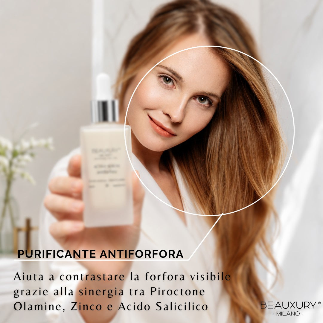 Siero Cute Antiforfora 50 ml Beauxury Milano – Trattamento Leave-In Purificante con Piroctone Olamine, Acido Salicilico, Niacinamide e Zinco