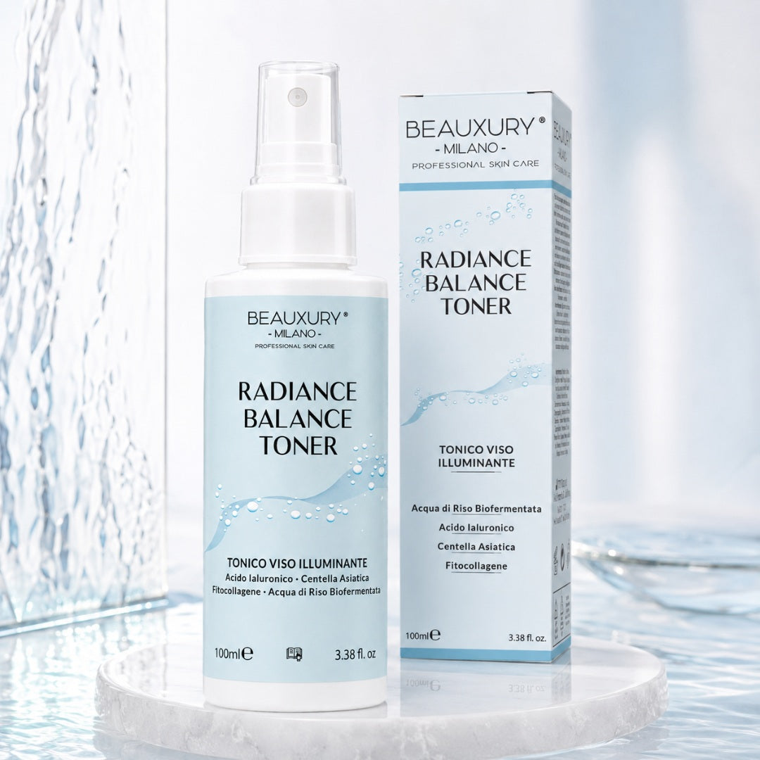 Tonico Viso Idratante Illuminante - Radiance Balance Toner 100 ml –  con Acido Ialuronico, Betaina, Centella Asiatica e Fermenti
