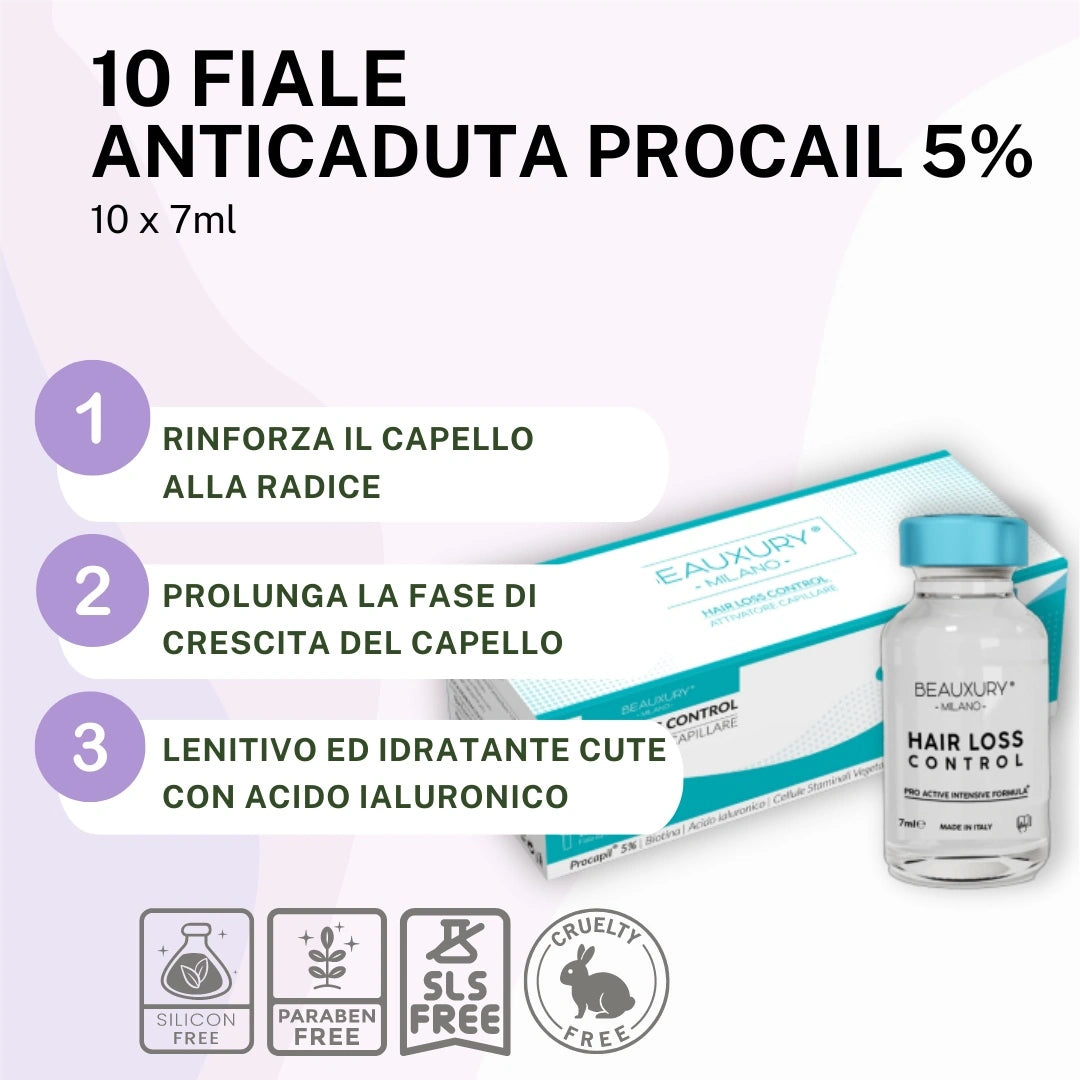 Kit Ricostruzione Ricci: Shampoo + Maschera + Curly Leave In + Gel Definizione + Setificante Shine Oil + Fiale Anticaduta | ProVitaminComplex Bundle