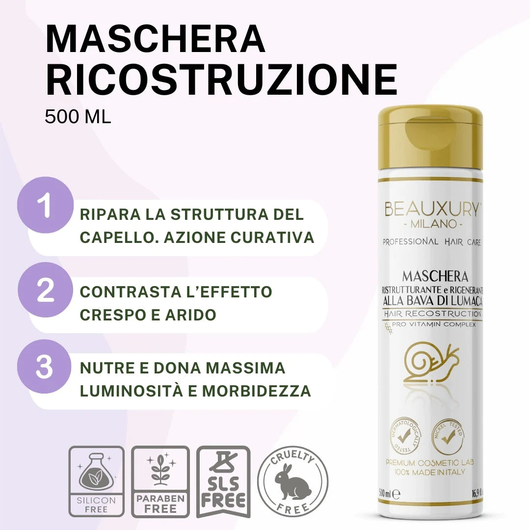 Kit Ricostruzione Ricci: Shampoo + Maschera + Curly Leave In + Gel Definizione + Setificante Shine Oil + Fiale Anticaduta | ProVitaminComplex Bundle