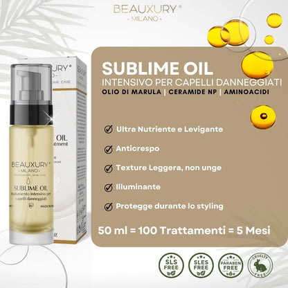 Kit Ricostruzione 500ML con Filler Lamellare e Sublime Oil per Capelli Danneggiati Lisci e Mossi | Pro Vitamin Complex Bundle