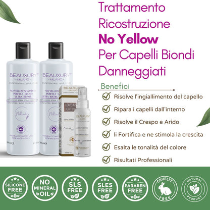 Trattamento Ricostruzione No Yellow | Anticrespo | Ristrutturante | Rigenerante | Pro Vitamin Complex Biotin